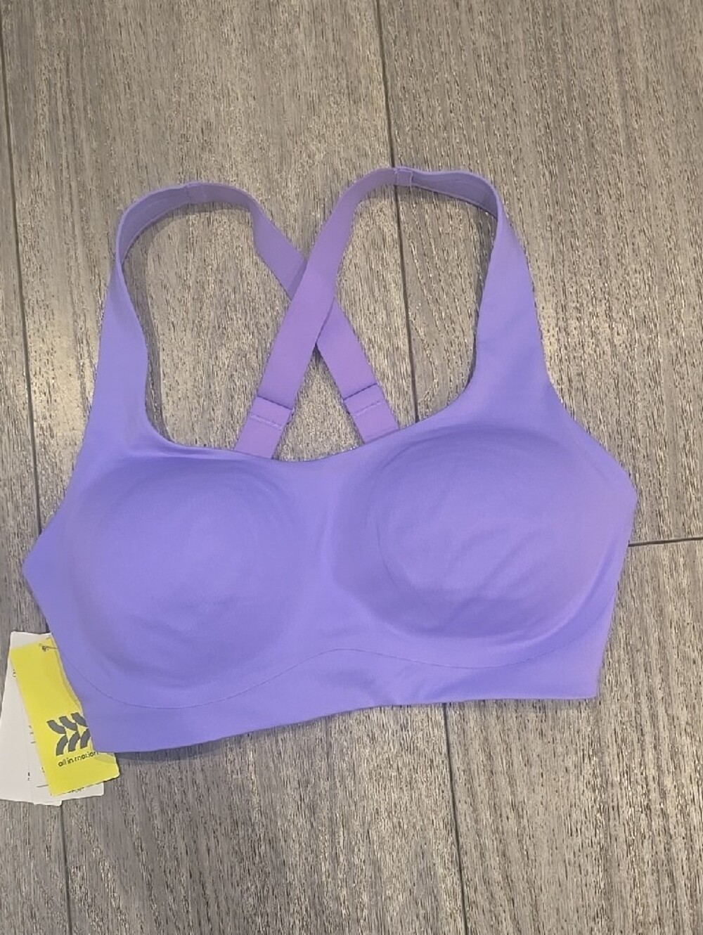 all in motion Lavender Seamless Padded Sports Bra, Adjustable Straps.